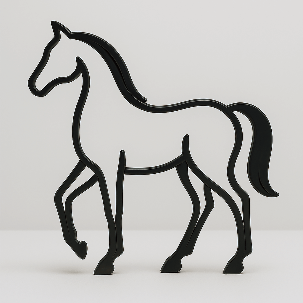 Minimalistische paard decoratie - 3dbende
