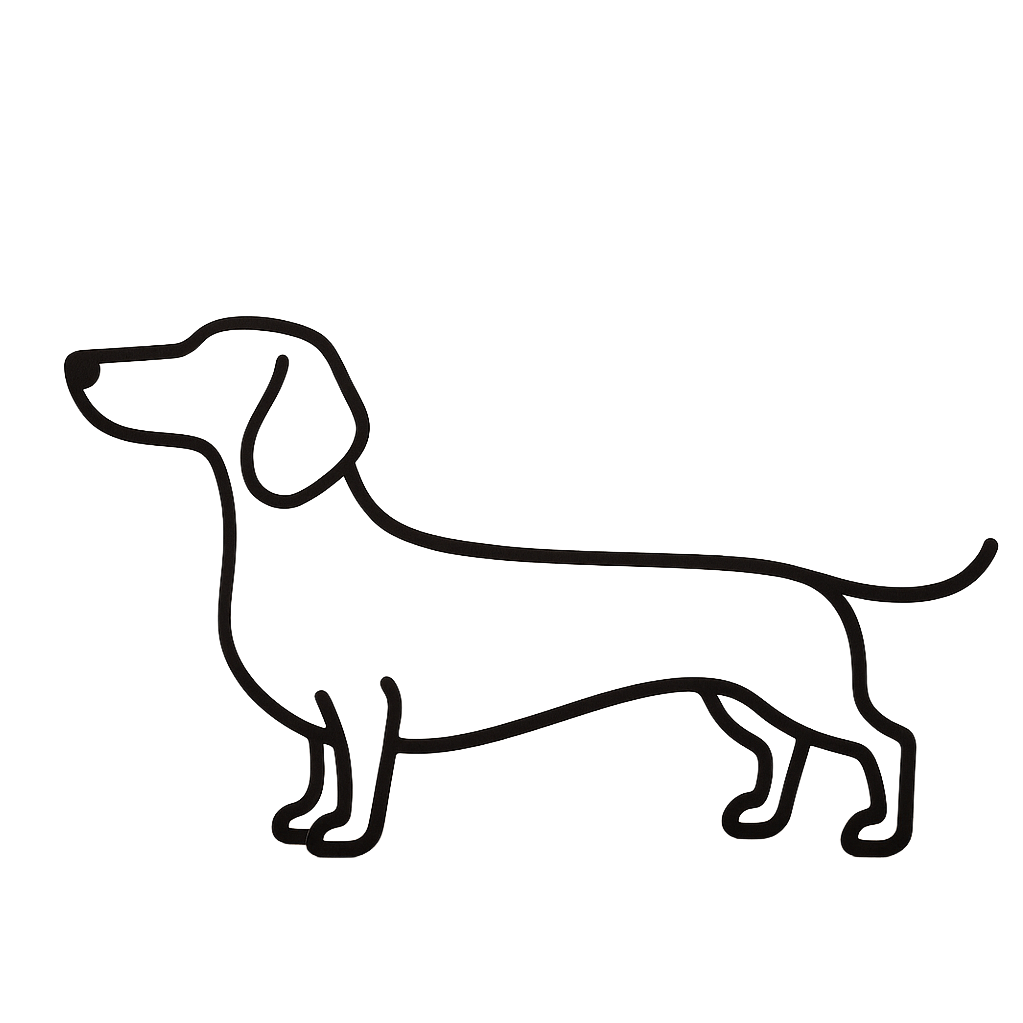 Minimalistische Teckel – Stijlvolle Decoratie - 3dbende