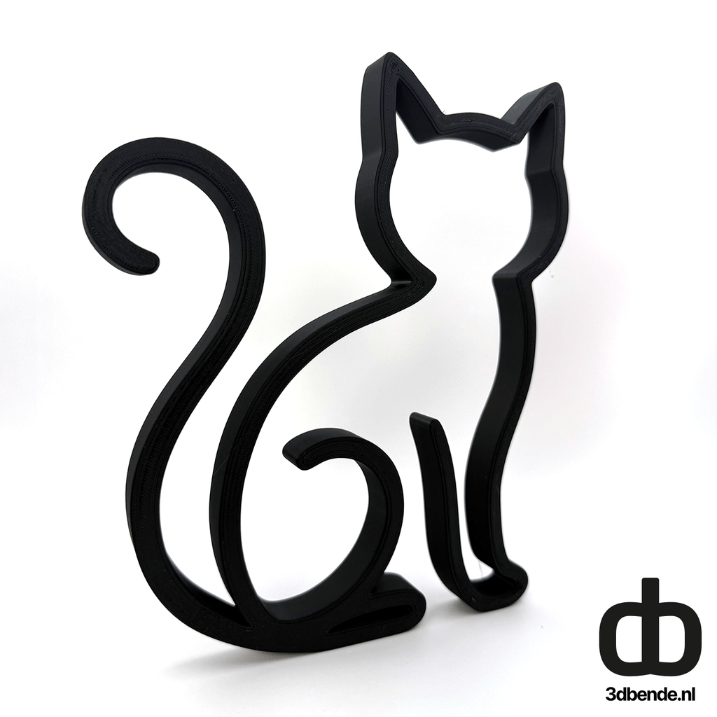Modern kattenbeeldje – Minimalistische katten decoratie - 3dbende