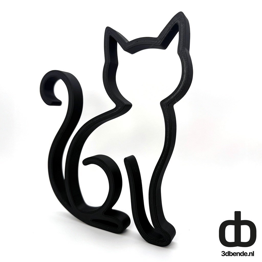 Modern kattenbeeldje – Minimalistische katten decoratie - 3dbende