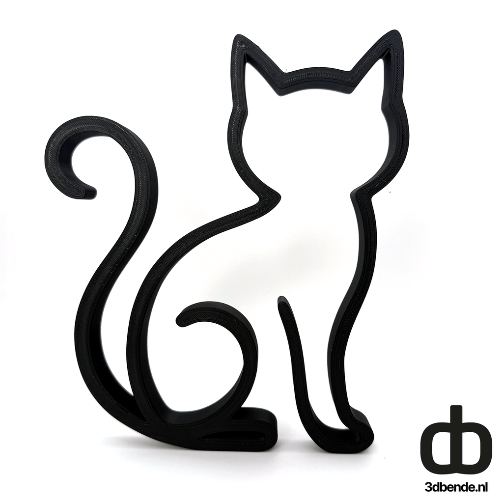 Modern kattenbeeldje – Minimalistische katten decoratie - 3dbende