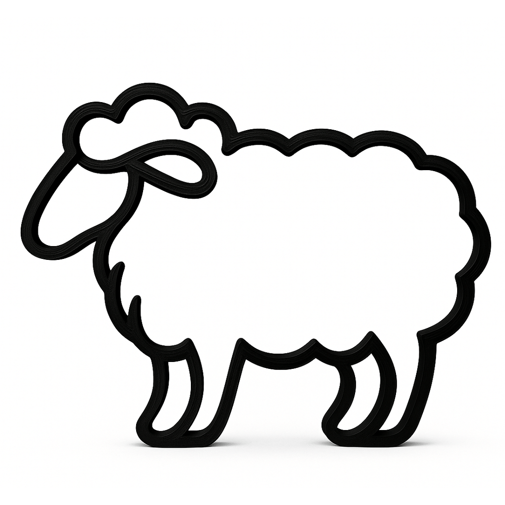 Modern zwart schaap beeldje - 3dbende