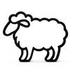 Modern zwart schaap beeldje - 3dbende