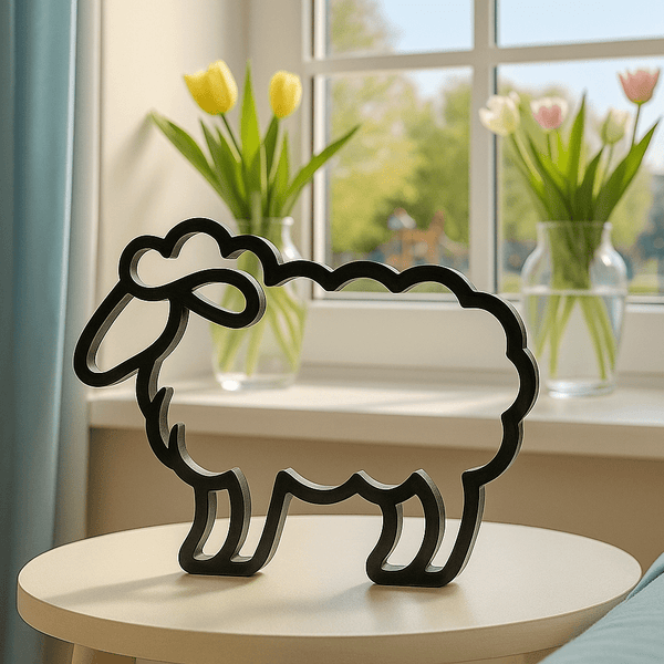 Modern zwart schaap beeldje - 3dbende