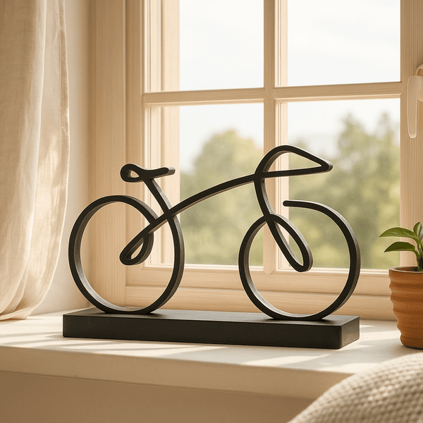 Moderne Fiets Decoratie – Minimalistisch Lijnontwerp op Sokkel - 3dbende