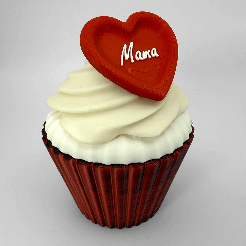 Moederdag cupcake met gepersonaliseerde hart - 3dbende