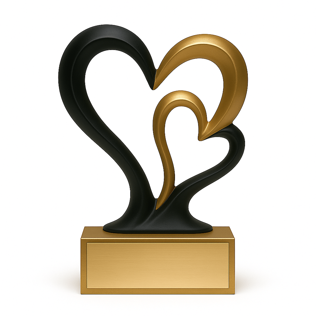 Opengewerkte Trofee – minimalistische award met maximale uitstraling - 3dbende