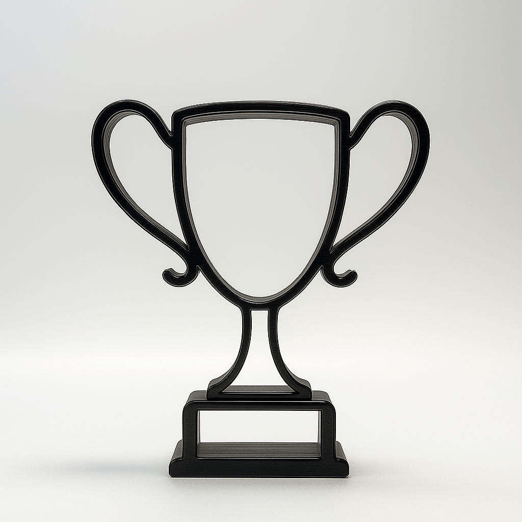 Opengewerkte Trofee – minimalistische award met maximale uitstraling - 3dbende