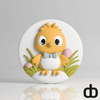 Paaskuiken Koelkastmagneet - 3dbende