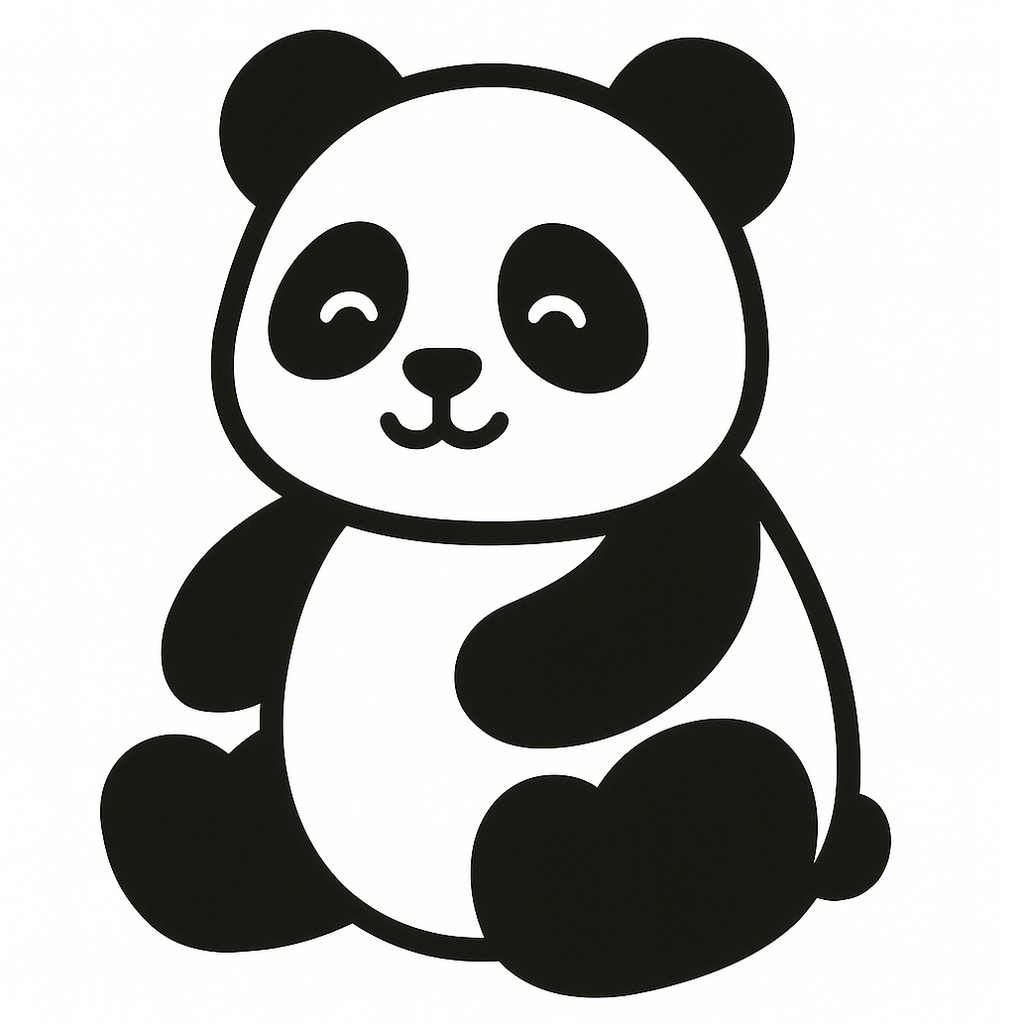 Panda muurdecoratie - 3dbende