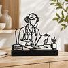 3D-decoratie vrouwelijke arts in modern Scandinavisch interieur