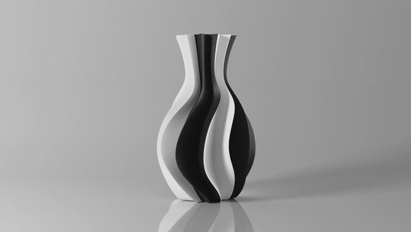 Decoratieve vaas met golvende vorm