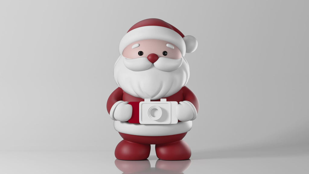 Kerstman met fotocamera