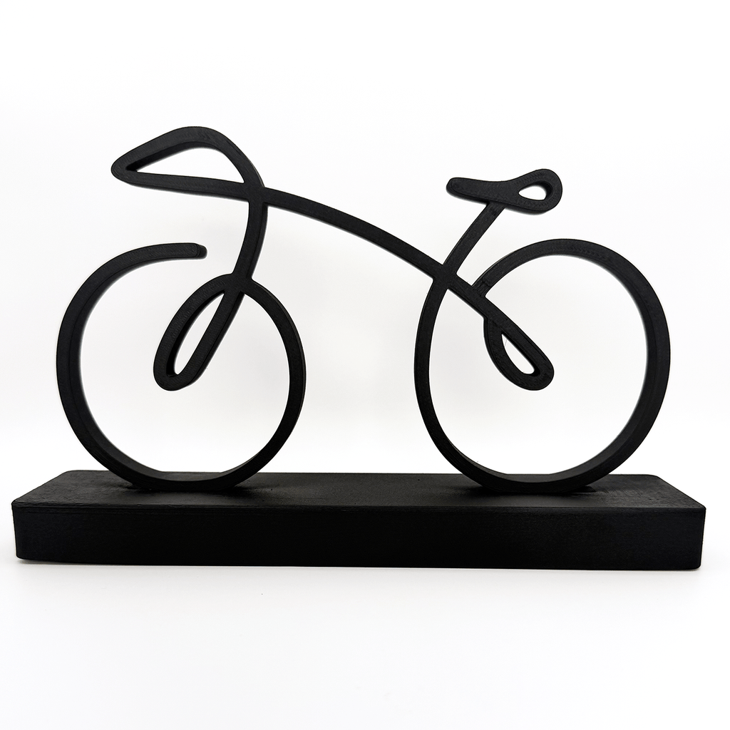 Racefiets Beeldje op Sokkel – Minimalistisch & Mat Zwart - 3dbende