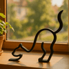 Sierlijke katten decoratie – minimalistisch beeldje van een rekkende kat - 3dbende