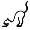Sierlijke katten decoratie – minimalistisch beeldje van een rekkende kat - 3dbende
