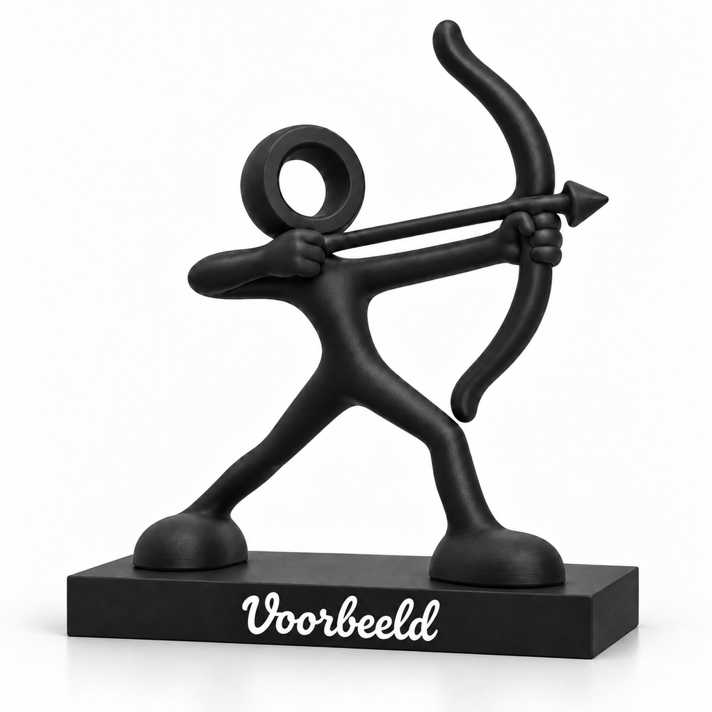 Sterrenbeeld Boogschutter met voorbeeld van persoonlijke tekst op het voetstuk