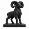 Zwarte ram met rechthoekig voetstuk 15 × 3 × 2 cm
