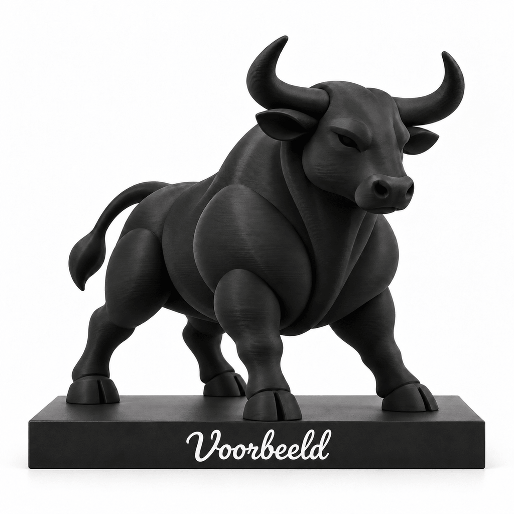 Sterrenbeeld Stier met voorbeeld van persoonlijke tekst op het voetstuk