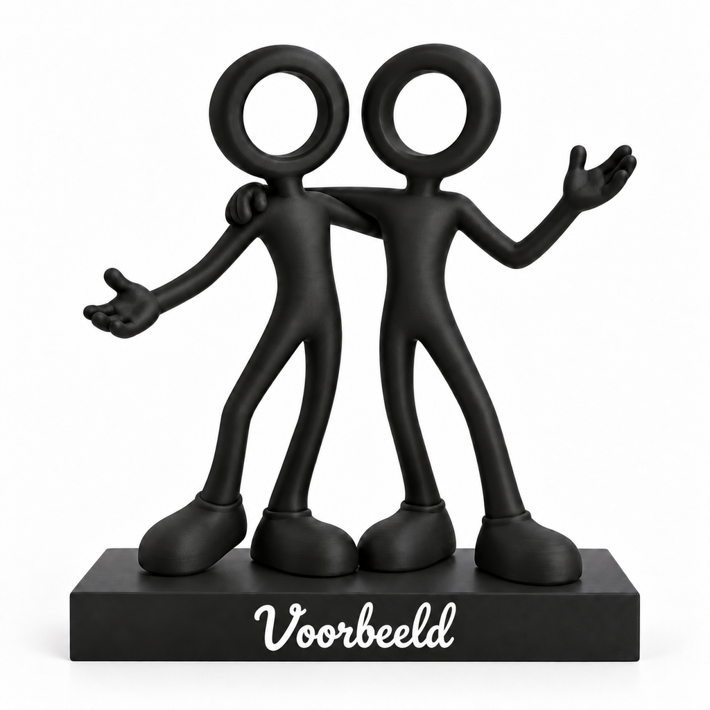 Sterrenbeeld Tweelingen met voorbeeld van persoonlijke tekst op het voetstuk