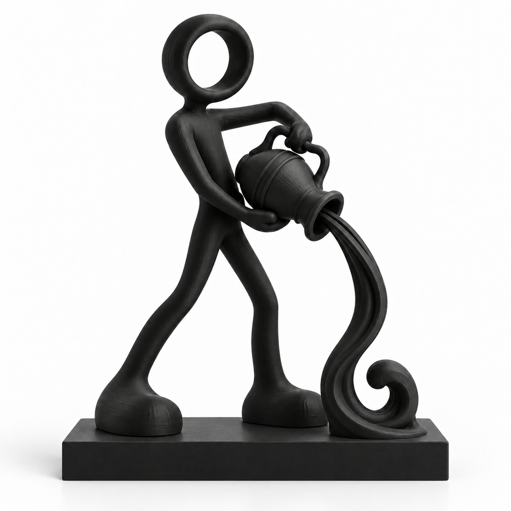 Sterrenbeeld Waterman met zwart voetstuk van 15 × 3 × 2 cm