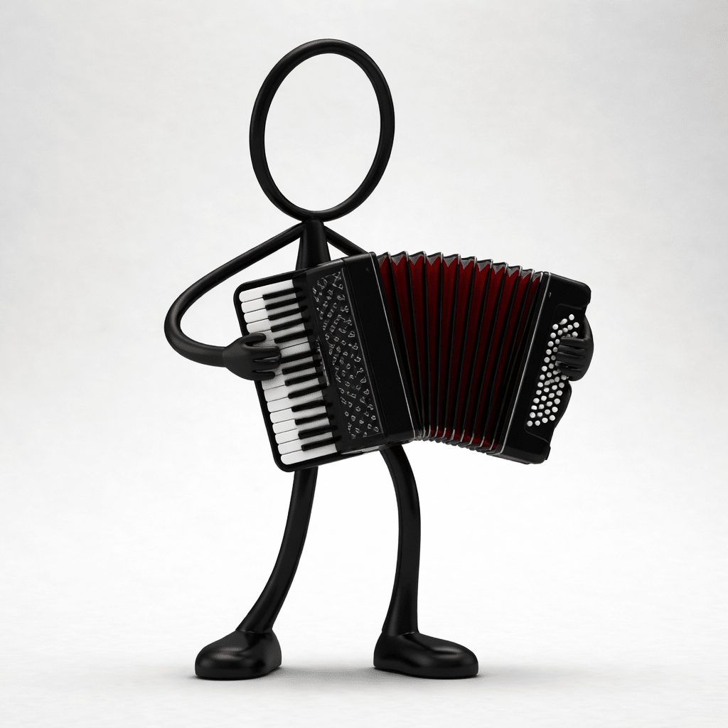 Stickyman Accordeon Speler - 3dbende