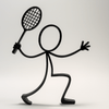Stickyman Badmintonspeler - 3dbende