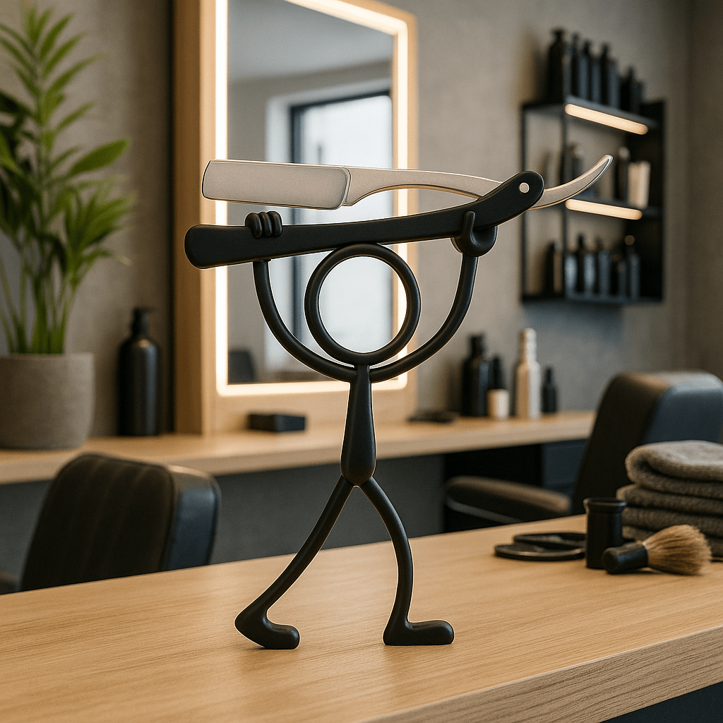 Stickyman Barbier met open scheermes - 3dbende
