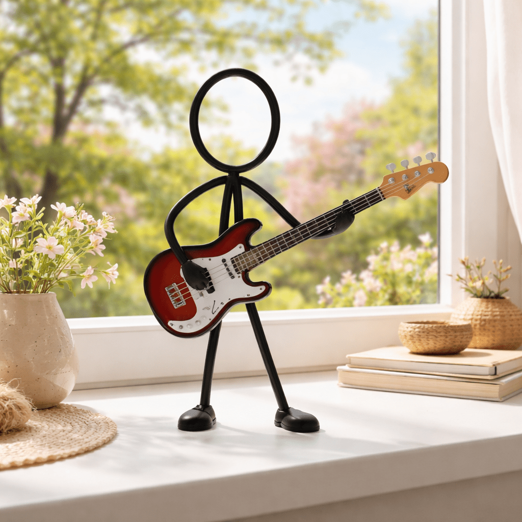 Stickyman Bassist met Basgitaar - 3dbende