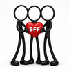 Stickyman BFF Trio (3 vrienden) - 3dbende
