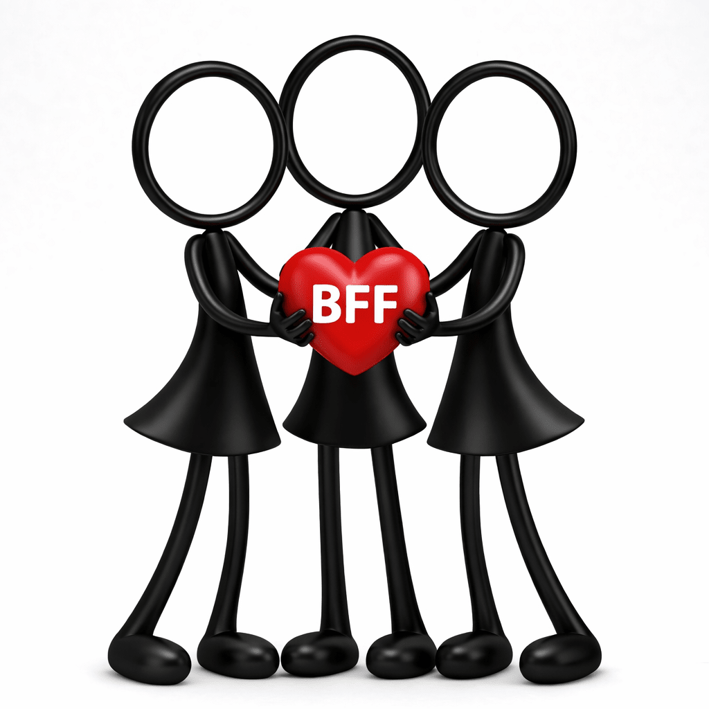 Stickyman BFF Trio (3 vriendinnen) - 3dbende