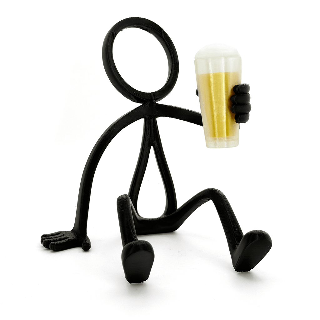 Stickyman Bierliefhebber Decoratie – Minimalistische Bierhouder voor Vensterbank of Bureau - 3dbende