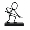 Stickyman Biljartspeler met keu en rechthoekig voetstuk van 2 cm