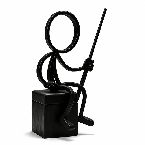 Stickyman Biljartspeler zittend op biljartkrijt - 3dbende