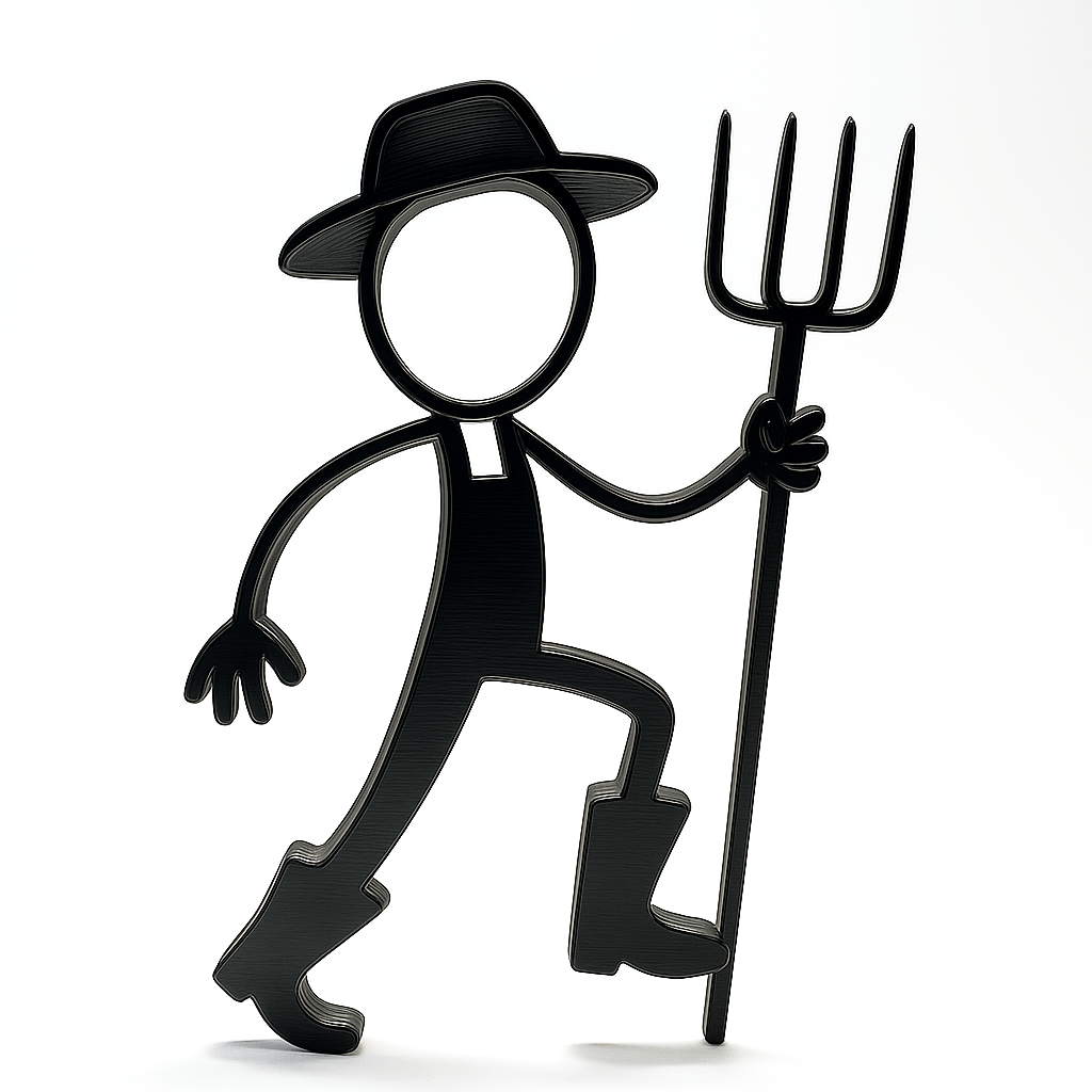 Stickyman Boer – minimalistische boerendecoratie - 3dbende