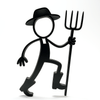 Stickyman Boer – minimalistische boerendecoratie - 3dbende