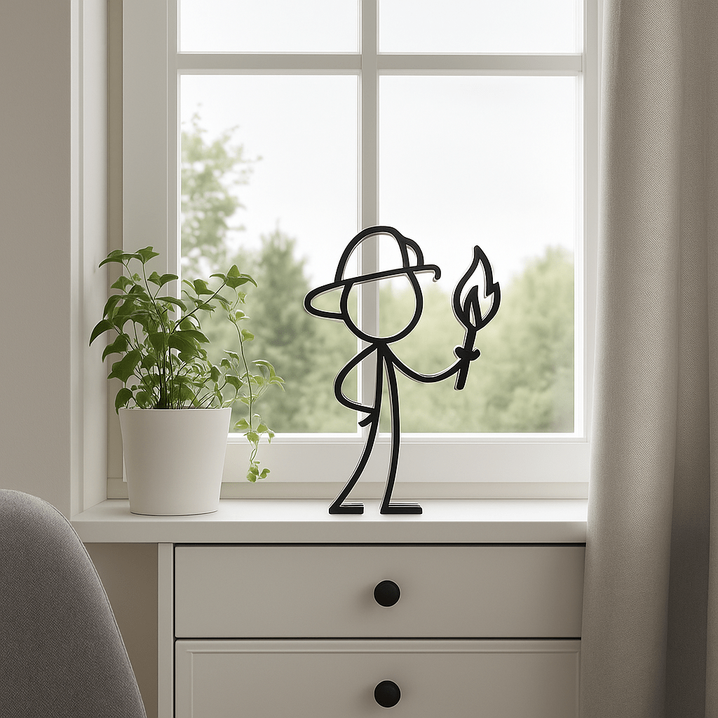 Stickyman Brandweerman decoratie - 3dbende