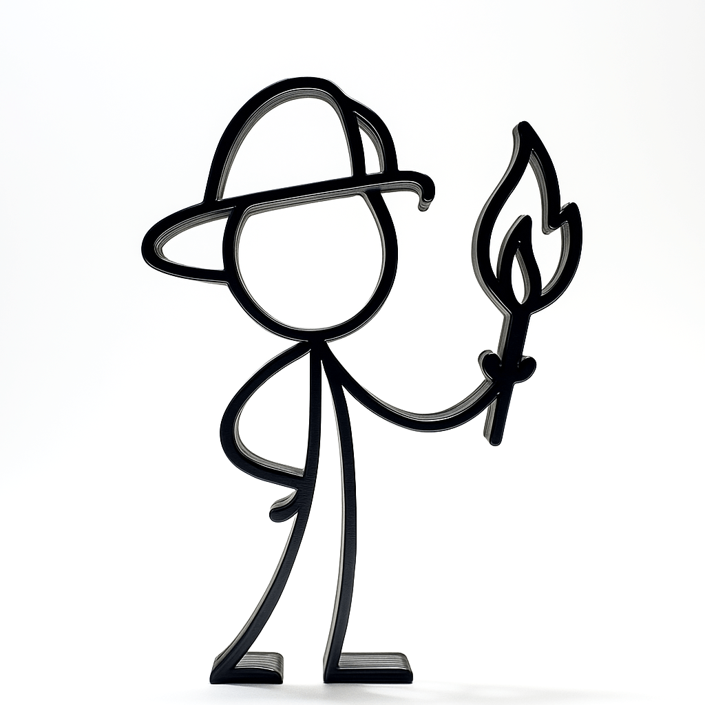 Stickyman Brandweerman decoratie - 3dbende