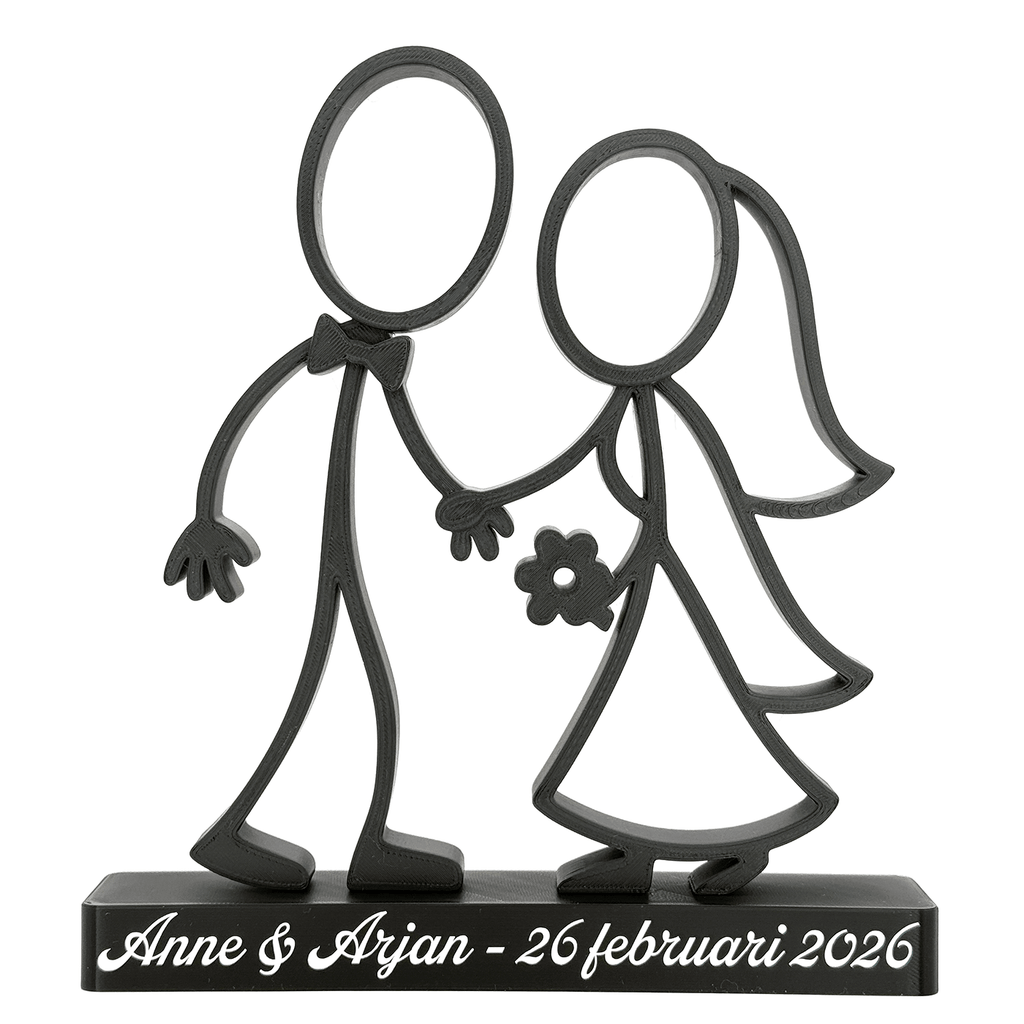 Stickyman Bruidspaar met Bloem - 3dbende