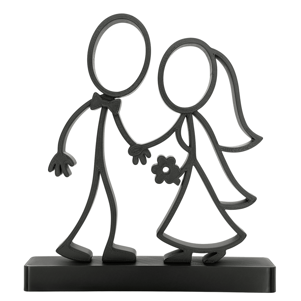 Stickyman Bruidspaar met Bloem - 3dbende