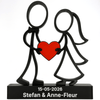 Stickyman Bruidspaar met hart - 3dbende