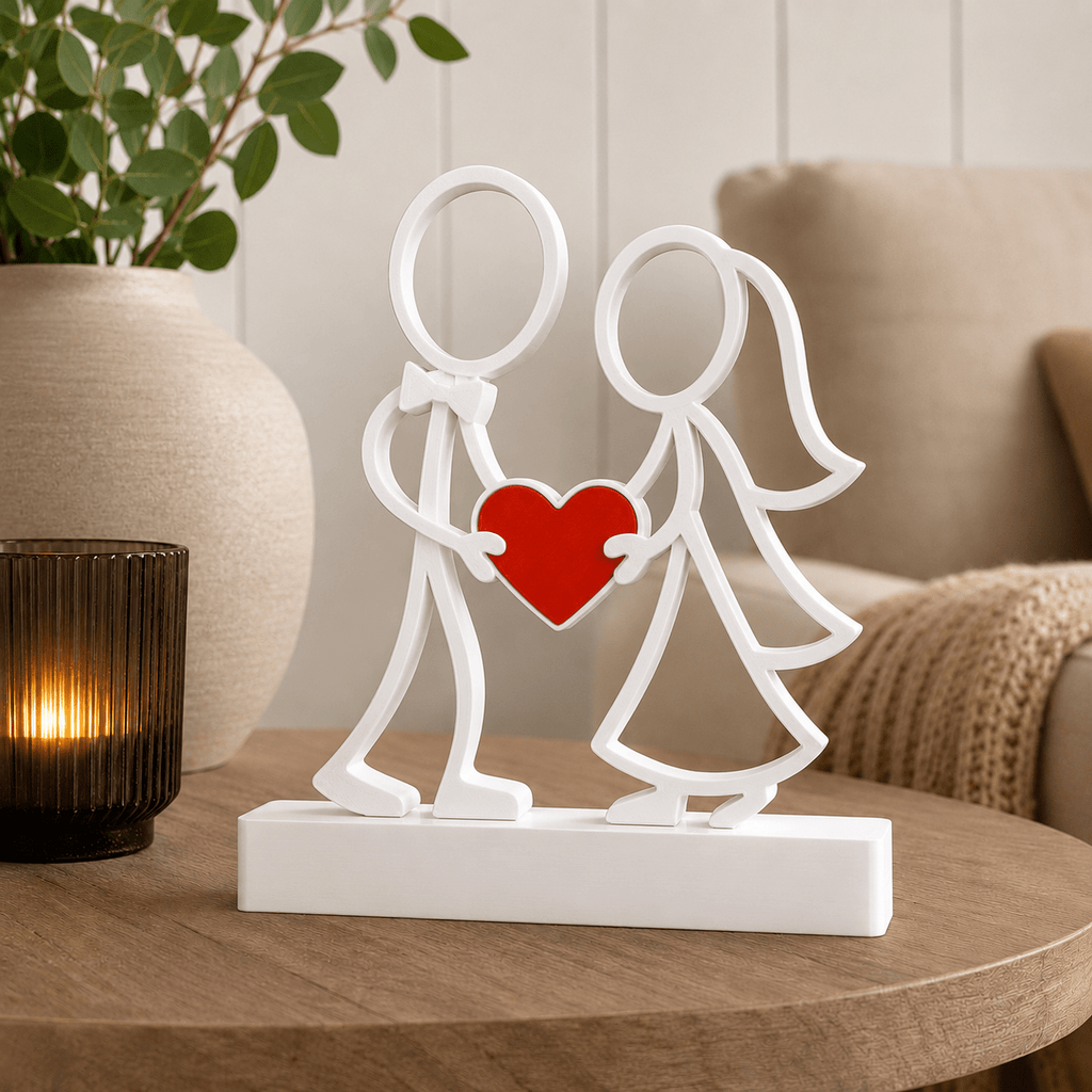 Stickyman Bruidspaar met hart - 3dbende