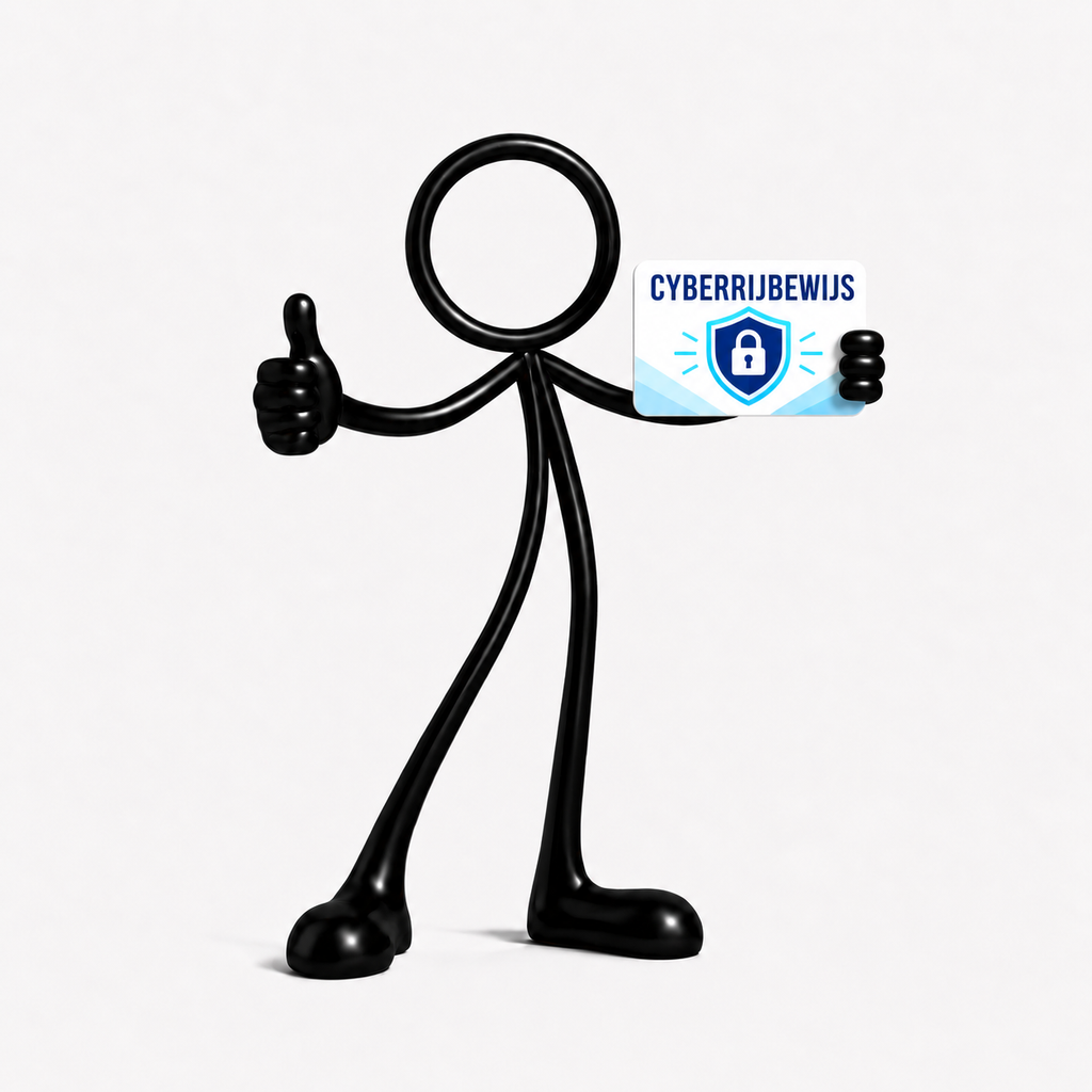 Stickyman cyber op witte achtergrond