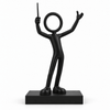Stickyman dirigent van 20 cm op extra duidelijk 2 cm hoog voetstuk van 15 bij 3 cm