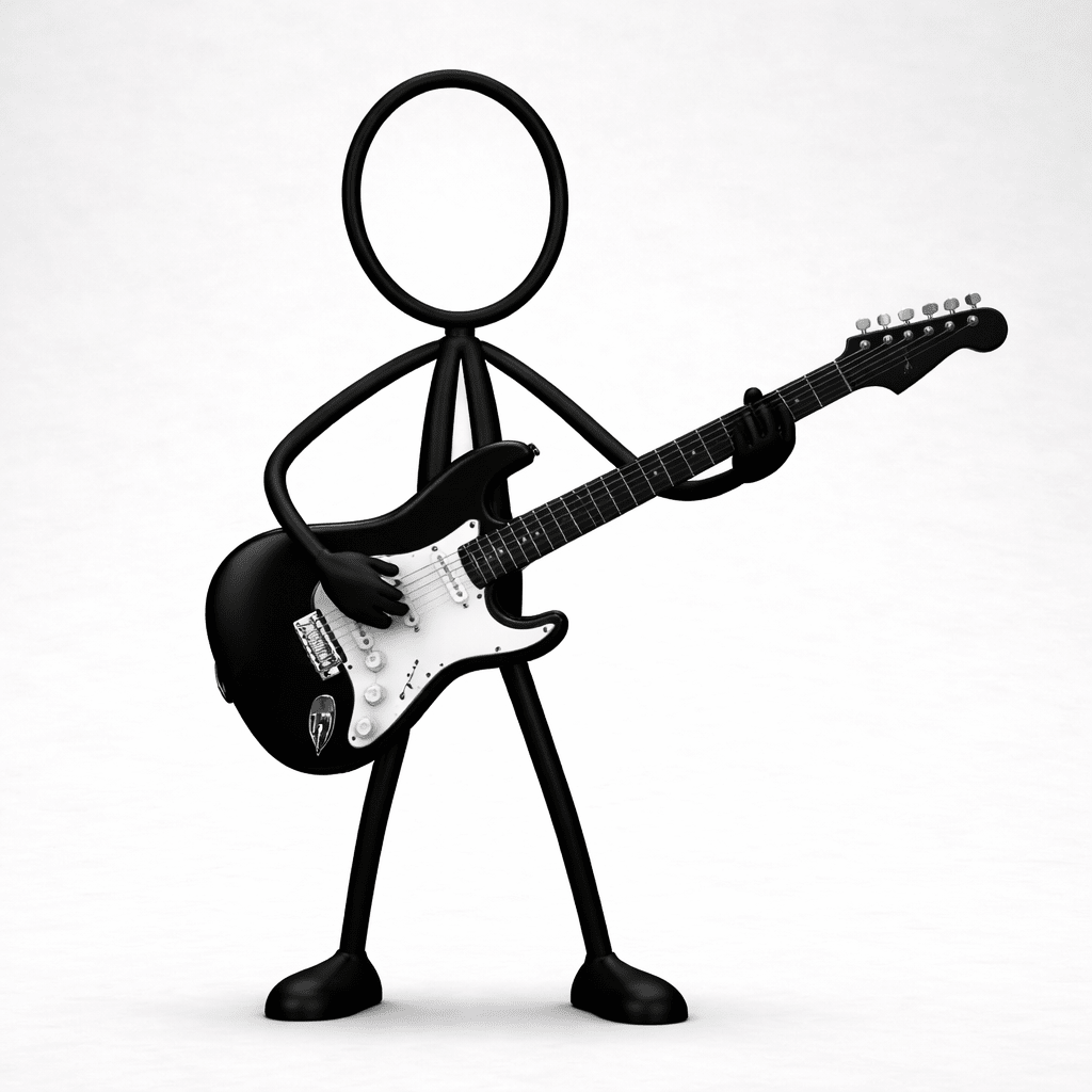 Stickyman Elektrische Gitarist - 3dbende