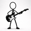 Stickyman Elektrische Gitarist - 3dbende