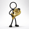 Stickyman F - Hoorn Speler - 3dbende