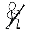Stickyman Fagot Muzikant – Minimalistische muziekdecoratie voor liefhebbers van klassieke muziek - 3dbende