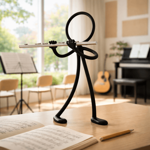 Stickyman Fluitist Decoratie – Minimalistisch Muziekbeeld