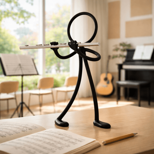 Stickyman Fluitist Decoratie – Minimalistisch Muziekbeeld - 3dbende